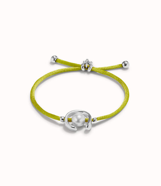 Bracciale in filo lime con perla shell assortimento placcato argento Sterling.